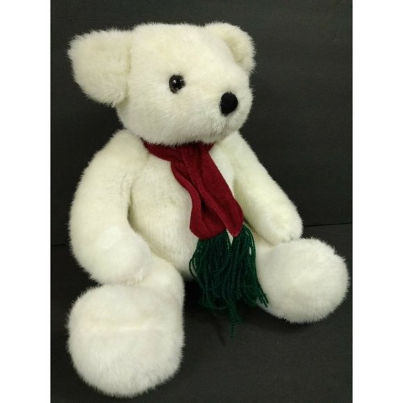 Kuddle me toys Christmas Scarf Polar Bear stuffed animal plushie 9" Decor Figure - Picture 1 of 12